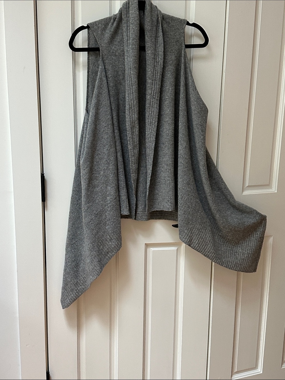 Cynthia Rowley Cashmere Gray Open-Front Draped Vest